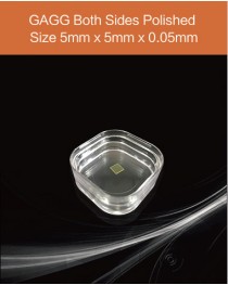 GAGG Ce scintillation crystal, GAGG Ce scintillator, GAGG Ce Crystal,   Ce:Gd3Al2Ga3O12 crystal, 5x5x0.05mm